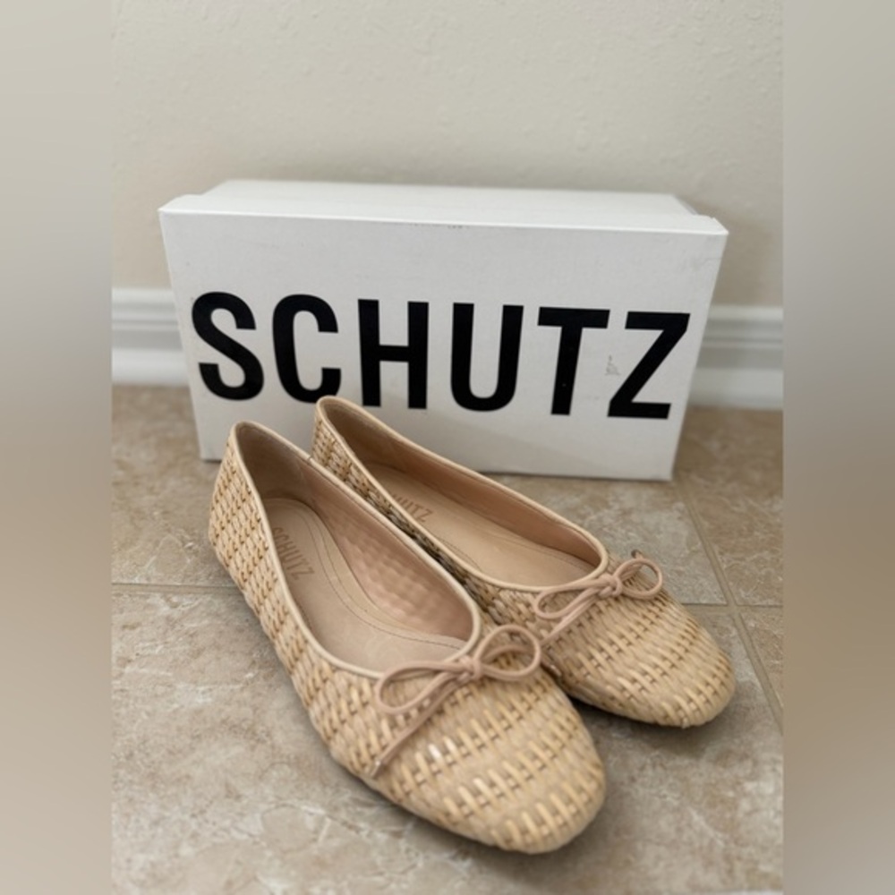 SCHUTZ Beige Woven Flats